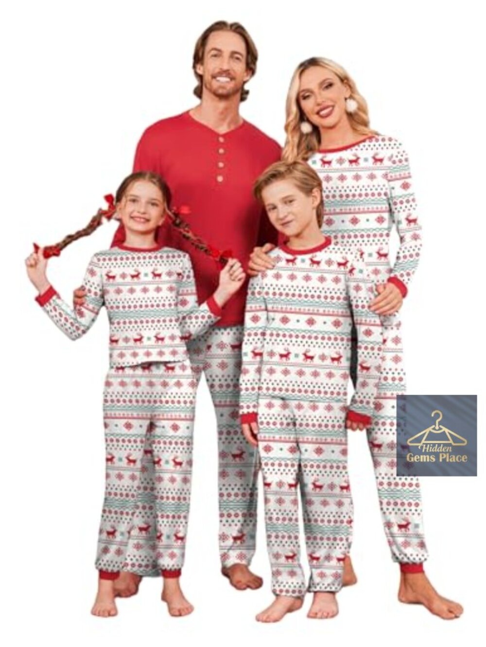Men's Christmas Pajama Set Long Sleeve Henley Top & Jogger Pants Plaid